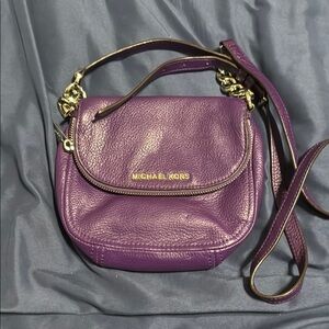 Michael Kors Purple Crossbody Bag with Gold Hardware